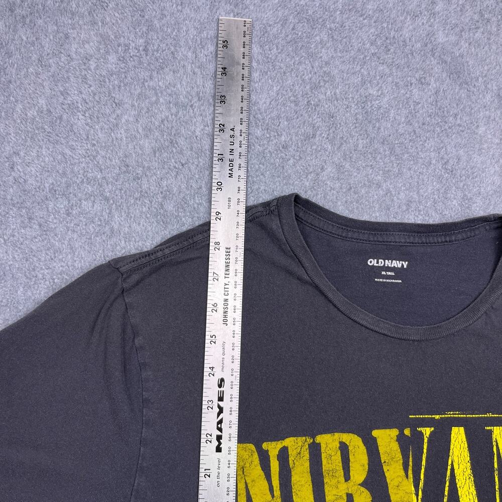 old navy nirvana band t-shirt mens xl tall black crew neck - Picture 4 of 6